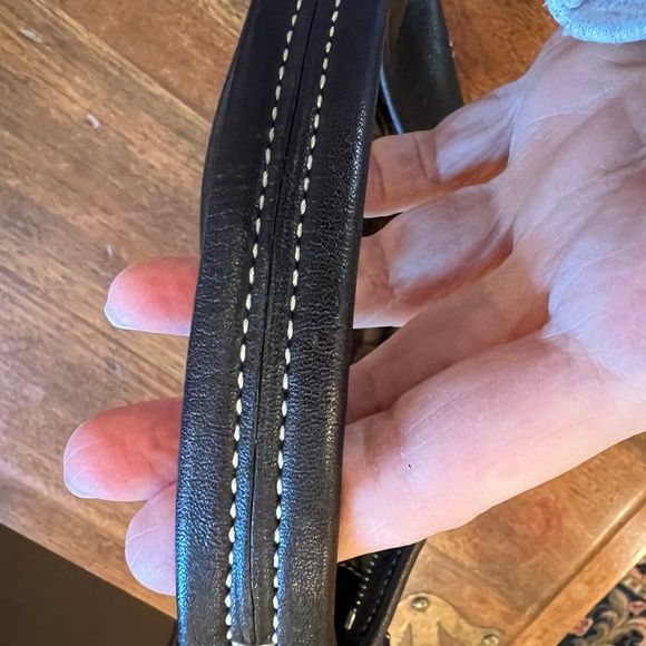 Coach Purse - Black with white stitching - Picture 8 of 11